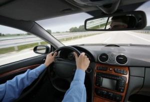 Fahrer auf der Autobahn