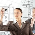 ingeniöre erstellen einen bauplan