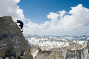 bergsteiger in den alpen