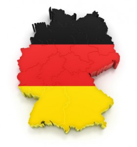 Deutschlandkarte mit Flagge