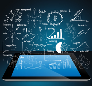 Business Plan auf einem Tablet