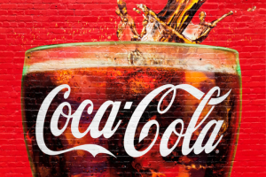 Wandgemälde von einem Glas Coca Cola