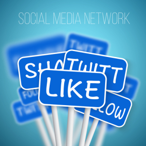 Social Media begriffe wie like, share, tweet oder follow