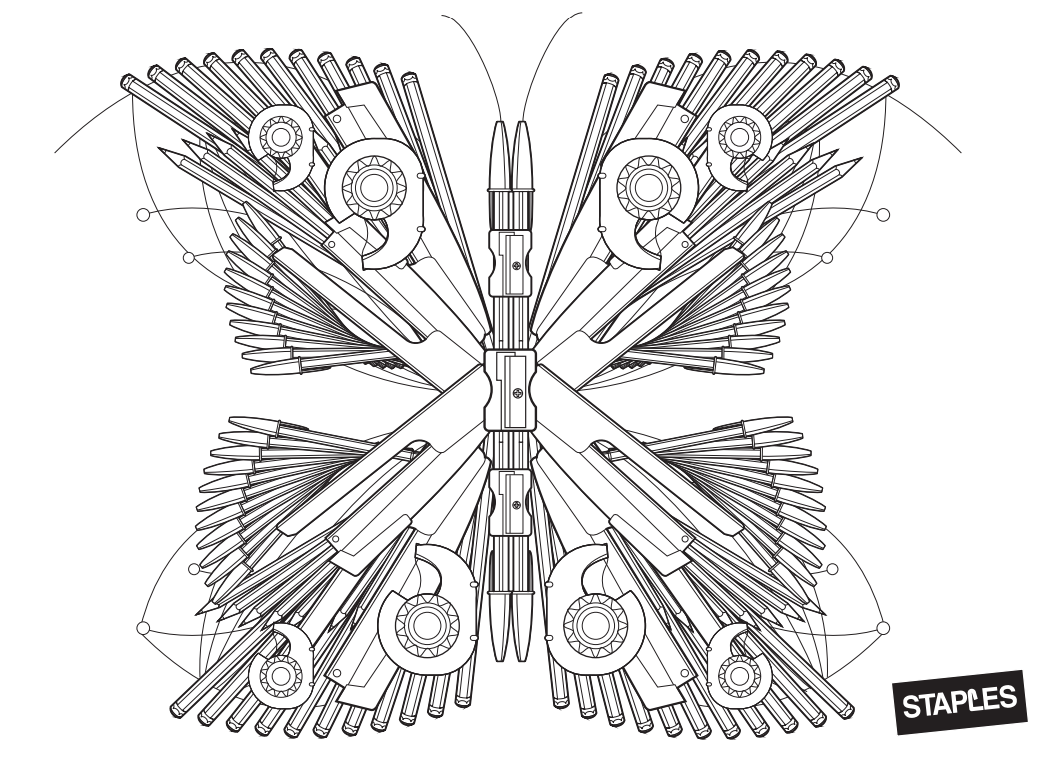 Staples Malmotiv Schmetterling