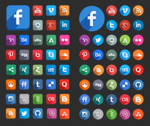Verschiedene Social Media Icons