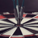 Darts auf einer Scheibe