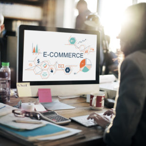 E-Commerce-globales Geschäfts-Digital-Marketing-Konzept