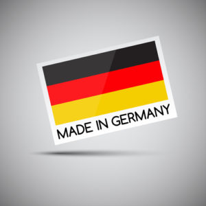 Vector die Karte, die in Deutschland mit deutscher Flagge, Vektorillustration für Sie Geschäft hergestellt wird