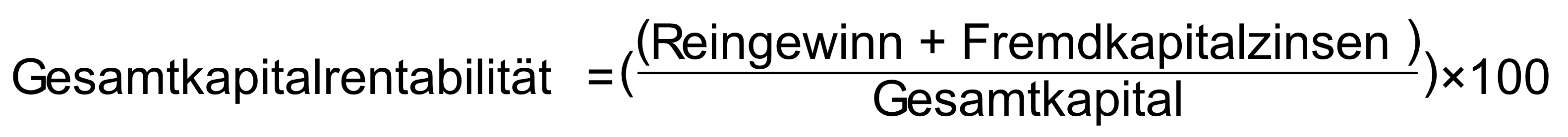 Formel zu Berechnung der Gesamtkapitalrentabilität