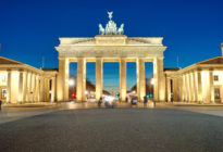 Illuminiertes Brandenburger Tor in Berlin
