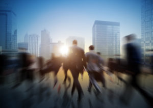 Business People Walking Commuter Travel Motion City Concept