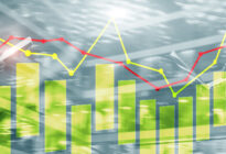 Charts auf technologischem Hintergrund