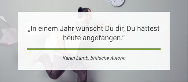 Motivationsspruch von Karen Lamb 