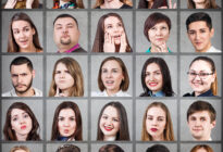 Verschiedene Gesichter zeigen Emotionen